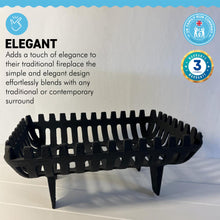 Load image into Gallery viewer, FREESTANDING 16 INCH CAST IRON FIRE BASKET | Solid Fuel Wood Log Coal |  for open fireplaces | Large Cast Iron Sturdy Fireplace Accessory | Suitable for indoor or outdoor use