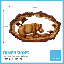 Load image into Gallery viewer, SOLITARY HIPPO IN WOOD EFFECT RESIN  |Ornaments for The Home | Home Accessories | Animal Lover Gift Birthday Friendship Gifts | Wildlife Lover Gift| Ornaments | Hippopotamus