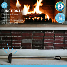 Load image into Gallery viewer, CURVED ASH SCRAPER TOOL FOR FIREPLACE| Cast iron | Tools and accessories for fireplace | BBQ accessories | Fire accessory tool | Ash scraper | Charcoal rake | BBQ and charcoal tools | Pizza oven tools | 49cm long