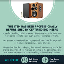 Load image into Gallery viewer, Refurbished Majority D100X Walnut ACTIVE BOOKSHELF SPEAKERS – Stereo Bluetooth Home Audio System for Turntables TV & Music Listening