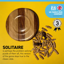 Load image into Gallery viewer, 10cm Diameter WOODEN PEG SOLITAIRE BOARD GAME classic wooden solitaire game | strategy board game | family board game | games for one | board games | Premium travel solitaire set