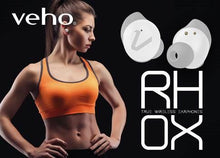 Load image into Gallery viewer, Veho RHOX True 𝗪𝗜𝗥𝗘𝗟𝗘𝗦𝗦 𝗘𝗔𝗥𝗕𝗨𝗗𝗦 – Bluetooth Headset with Mic, White, 5H Playtime, New