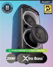 Load image into Gallery viewer, Refurbished Majority Pulse 3 Bluetooth Karaoke Maga sound ๐ฃ๐๐ฅ๐ง๐ฌ ๐ฆ๐ฃ๐๐๐๐๐ฅ with AI Smart Lights, Compact, Portable, Party-Ready Audio for Home, Outdoor, and Events