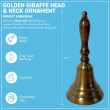 Load image into Gallery viewer, 𝟯𝟬𝗖𝗠 𝗧𝗥𝗔𝗗𝗜𝗧𝗜𝗢𝗡𝗔𝗟 𝗛𝗔𝗡𝗗 𝗕𝗘𝗟𝗟 with Wooden Handle Classic School and Service Bell Vintage Style Brass