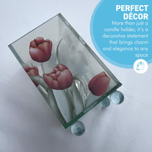 Load image into Gallery viewer, Elegant Red Tulip Glass Votive Candle Holder – Perfect for Home Decor & Gifts
