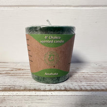 Load image into Gallery viewer, Heart (Green) - Chakra Candle | Standing at about 4.5 centimetres tall (1.75 inches), delicate aromas of Lavandin, Orange, and Tangerine,
