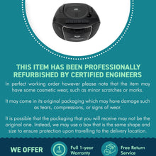 Load image into Gallery viewer, Bush CD Radio Cassette Boombox |  Black with Silver trim | CD rewritable compatible | FM tuner | Stereo speakers  | 2 Watts