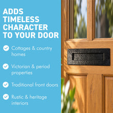 Load image into Gallery viewer, The Antique Cast Iron Letter Box Plate – A Traditional Front Door Letter Box Flap