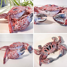 Load image into Gallery viewer, Hand-Painted Resin Crab Ornament, 28cm Wide – Unique Nautical Decor Gift