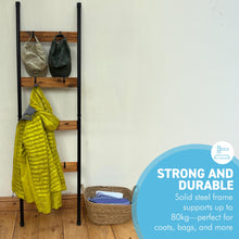 Load image into Gallery viewer, Wall Mounted Clothes Rail Industrial Black Steel Hanging Rack 160cm Minimalist