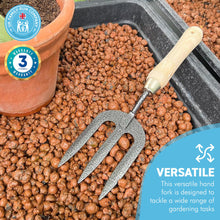 Load image into Gallery viewer, METAL GARDEN HAND FORK with WOODEN HANDLE | Gardeners Tools | Metal Fork | Hand Tools | Gardeners Gifts | Gardeners | Weeding