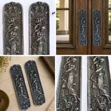Load image into Gallery viewer, The Figurine Pair – Two Cast Iron Push Plates, One for Each Face of a Door