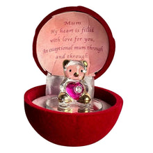 Load image into Gallery viewer, Glass bear in gift box for a special mum through and through