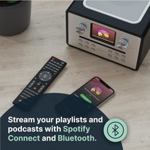 Load image into Gallery viewer, CD Player, Internet Radio with DAB Plus and FM | Bluetooth Smart DAB Radio with Spotify, Podcasts, 40+ Presets and Universal Plug & Play | Majority Homerton 2 CD Players for Home | Black