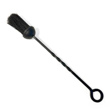 Load image into Gallery viewer, Cast iron FIREPLACE BLACK HEARTH BRUSH with eye ring handle | 47cm long | Stylish twisted design handle | fireside tools fire brush | Suffolk Brush | for Outdoor Fire Pit Campfires Indoor Fireplace