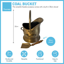 Load image into Gallery viewer, 28cm(h) Antique copper finish COAL BUCKET | scuttle | hod | BUILT IN 30CM SHOVEL | Fireside accessory | log store | fireplace