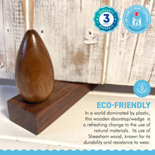Load image into Gallery viewer, WOODEN WEDGE DOOR STOP WITH OVOID SHAPE TOP | Door Wedge | Wooden Ovoid| Door Accessories | Floor Door Stop | Door Stoppers | Natural Materials