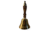Load image into Gallery viewer, Elegant 18cm Aluminium Library Hand Bell with Antique Brass Finish and Wooden Handle