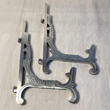 Load image into Gallery viewer, Pair of Large 10 inch Metal Easel Silver Finish | Plate holder | Display stand | Metal Frame Holders for Photo Pictures Decorative Plate Dish | 25cm (H) x 15cm  (Deep) | Picture Easel |Wedding tables