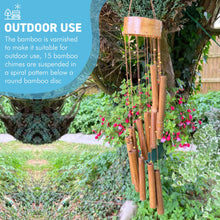 Load image into Gallery viewer, 67cm Long Indonesian Home and Garden Bamboo Spiral Windchime | chime ornament | wooden wind chimes | Classic Zen Garden windchime for relaxation | Bamboo wind chimes for garden.