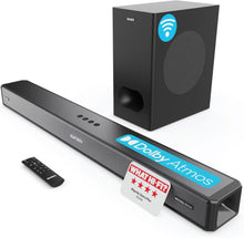 Load image into Gallery viewer, Majority Sierra Plus 2.1.2 𝗪𝗜𝗥𝗘𝗟𝗘𝗦𝗦 𝗦𝗢𝗨𝗡𝗗 𝗕𝗔𝗥 with Dolby Atmos - Black