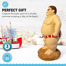 Load image into Gallery viewer, CHUBBY CHAPPY resin FIGURINE | Seaside ornament | bathroom ornaments | beach figurine | 16cm (H) | Swimmer | Fat Bloke