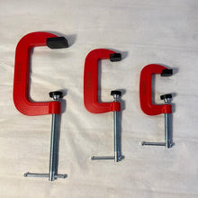 Load image into Gallery viewer, SET OF 3 G CLAMPS | 2”, 3”and 4 Inch CLAMPS | Heavy duty clamps for woodwork | Workbench clamp | Wood clamp | Metal work | Model makers