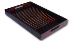 Load image into Gallery viewer, Sturdy small rectangular wooden butlers tray with slatted base
