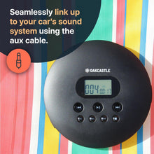 Load image into Gallery viewer, Oakcastle CD100 Rechargeable Bluetooth CD Player | 12hr Portable Playtime | In Car Compatible Personal CD Player | Headphones Included, AUX Output, Anti-Skip Protection, Custom EQ, CD Walkman (Black)