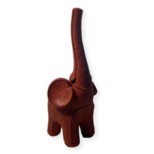 Load image into Gallery viewer, Good Luck Resin Elephant Ornament with Raised Trunk and Leather Look Finish