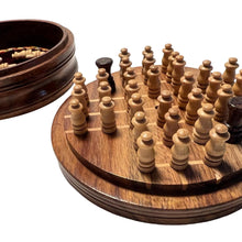 Load image into Gallery viewer, 10cm Diameter WOODEN PEG SOLITAIRE BOARD GAME classic wooden solitaire game | strategy board game | family board game | games for one | board games | Premium travel solitaire set