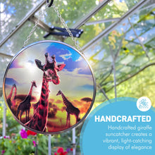 Load image into Gallery viewer, 6-Inch Giraffe Design Stained Glass Suncatcher - Handcrafted Decorative Sun Catcher for Windows