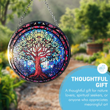 Load image into Gallery viewer, 6-Inch Tree of Life Stained Glass Suncatcher | Elegant Window Decoration