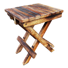 Load image into Gallery viewer, Handcrafted Mango Wood Folding Stool, Rustic Charm & Versatile Design for Every Room