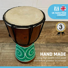 Load image into Gallery viewer, Djembe drum 20cm tall hand painted | 8 Inch Painted Colourful Djembe Drum