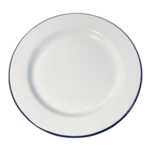 20cm WHITE ENAMEL DINNER PLATE | Pasta and Rice plate | Enamel plate | Single plate | Traditional dinner plate | Kitchen plate for pies, sides and dinner | 20cm diameter with 1.5cm depth