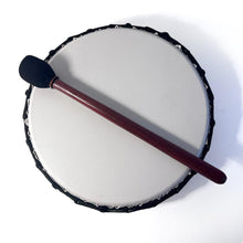 Load image into Gallery viewer, 30cm Shamanic Synthetic Skin Drum with wooden beater, Vegan Percussion Drum