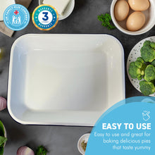 Load image into Gallery viewer, CLASSIC BLUE and WHITE ENAMEL BAKING TRAY| Enamelware | 34cm X 28cm | Ovenware | Baking Tray | Cookware | Roasting Tray | Oven Safe | Dishwasher Safe