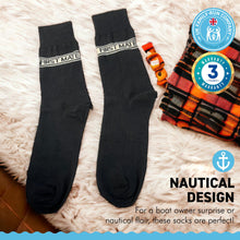 Load image into Gallery viewer, FIRST MATE PAIR OF SOCKS | Sailing Gift | Gifts for boat owners | Nautical socks | Cotton rich | Adult Size UK 6-12 EU 39-46