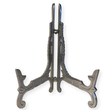 Load image into Gallery viewer, Large 10 inch Metal Easel Silver Finish | Plate holder | Display stand | Metal Frame Holders for Photo Pictures Decorative Plate Dish | 25cm (H) x 15cm  (Deep) | Picture Easel |Wedding tables