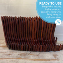 Load image into Gallery viewer, Wooden Plate Display Stands 25cm – Set of 24 Hinged Easel Holders