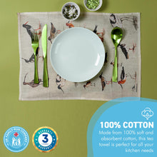 Load image into Gallery viewer, Waders Tea Towel | 100% Cotton | Large kitchen towel for drying| Hand towel with Waders | Bird themed gift | wildlife house Gift | Cotton tea towel | 70 cm x 50 cm