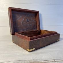 Load image into Gallery viewer, Wooden Jewellery Trinket Box Keepsake Storage Organiser | Multipurpose Use As Jewellery Storage | Watch Box | 23cm x 15cm
