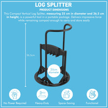 Load image into Gallery viewer, 𝗖𝗔𝗦𝗧 𝗜𝗥𝗢𝗡 𝗪𝗢𝗢𝗗 𝗦𝗣𝗟𝗜𝗧𝗧𝗘𝗥 | 36.5cm (H) (14”) | Wood & Kindling Splitting Tool | Firewood Cutter with Pre-Drilled Base | Splitting Blade | Fireplace Decor