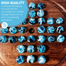 Load image into Gallery viewer, Wooden Solitaire with Drawer for Oxygen Marbles | Travel Games | Strategic & Traditional Games | Perfect for Adults & Family Fun