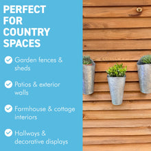 Load image into Gallery viewer, The Country Wall Planters – A Set of Three Vintage Style Galvanised Metal Hanging Baskets