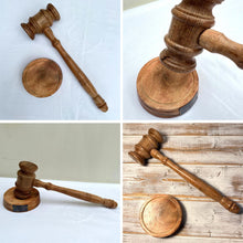 Load image into Gallery viewer, Full-Size Auctioneer's Wooden Gavel and Block - Ideal for Judges, Lawyers, Auctions, Courts, Companies, and Students