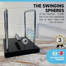 Load image into Gallery viewer, NEWTONS CRADLE Desk Gadget | Desk Toy | Science Gadget | Stress Relief Gadget | Meditation Accessories | Fun to Watch| Pendulum | Office Gadgets