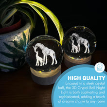Load image into Gallery viewer, Set of Two 3D Crystal Ball Night Light USB Lamp with Giraffe designs, elegant modern illumination for any room