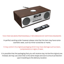 Load image into Gallery viewer, Bluetooth Hi-Fi Dual Stereo System with CD Player, DAB radio FM | AUX &amp; USB, Mains Powered &amp; Remote Control | Ideal for Home and Office, Majority Oakington Walnut Digital Radio
